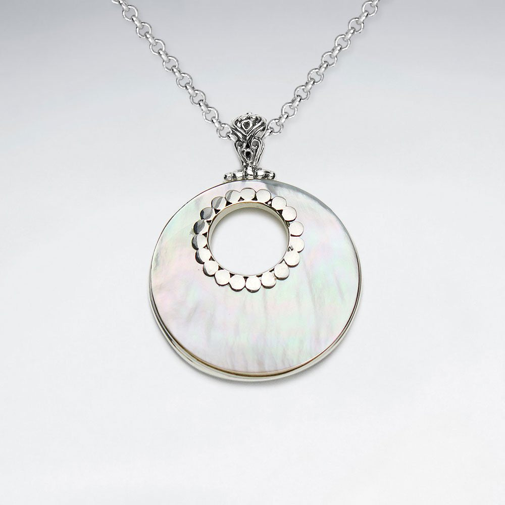 Mother of Pearl Pendant With Dotted Edge