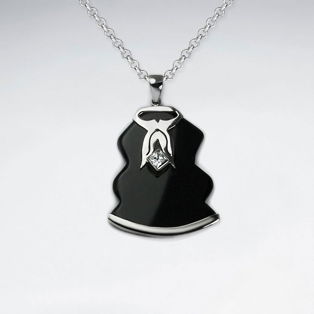 Black Stone Silver Pendant