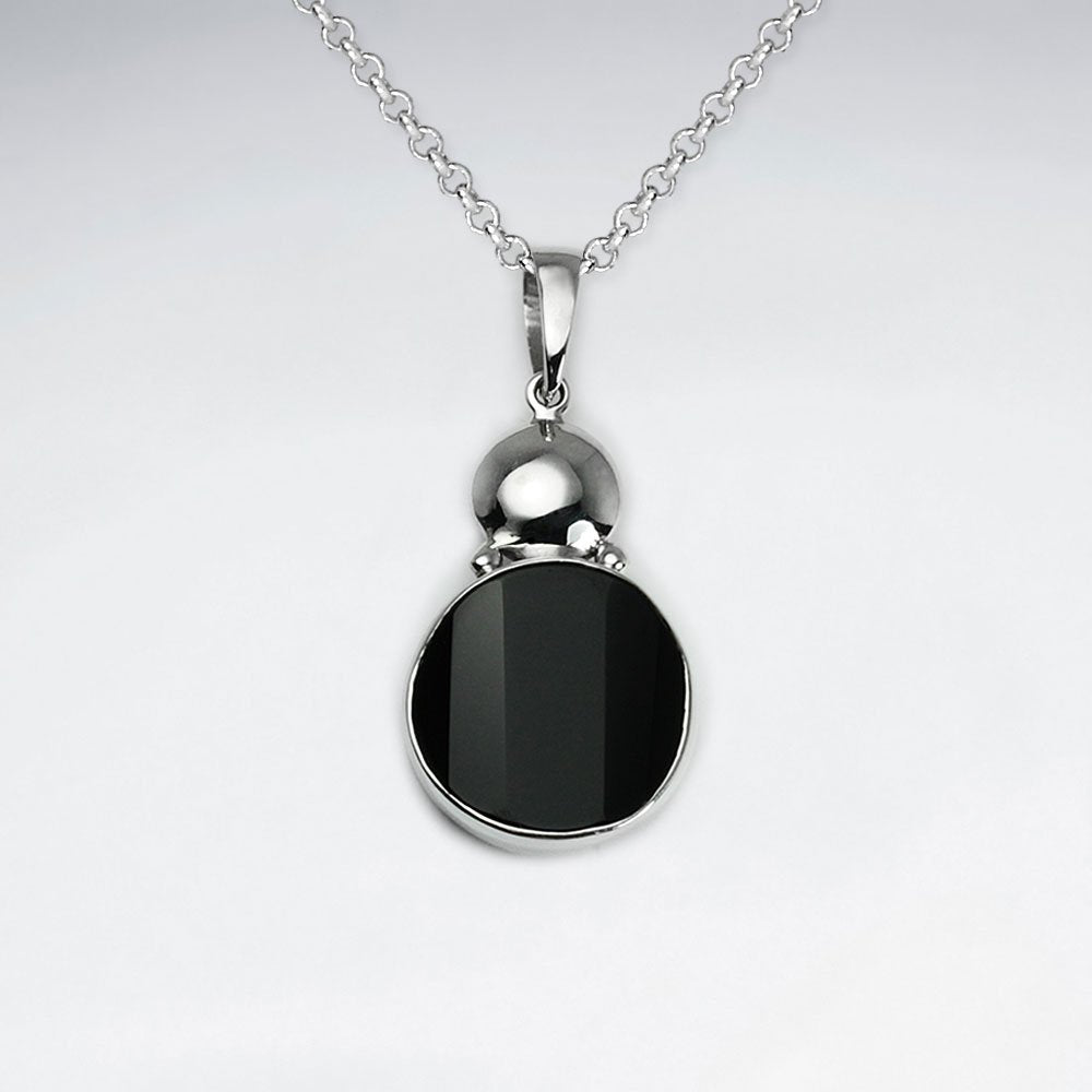 Black Stone Silver Pendant