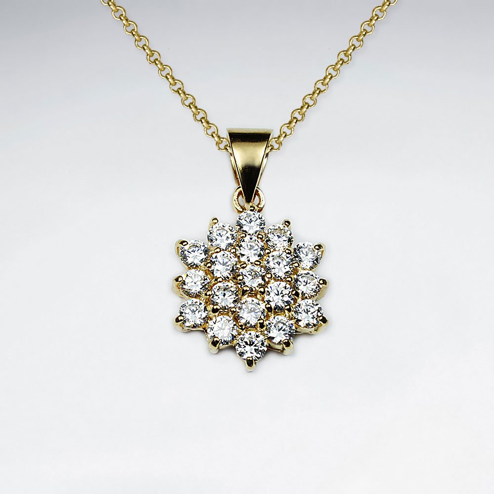 Snowflake Inspired Cubic Zirconia Pendant