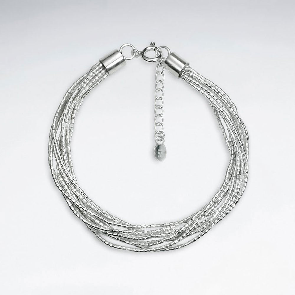 7" Multi Strands Thai Hand Made Antique Silver Bracelet
