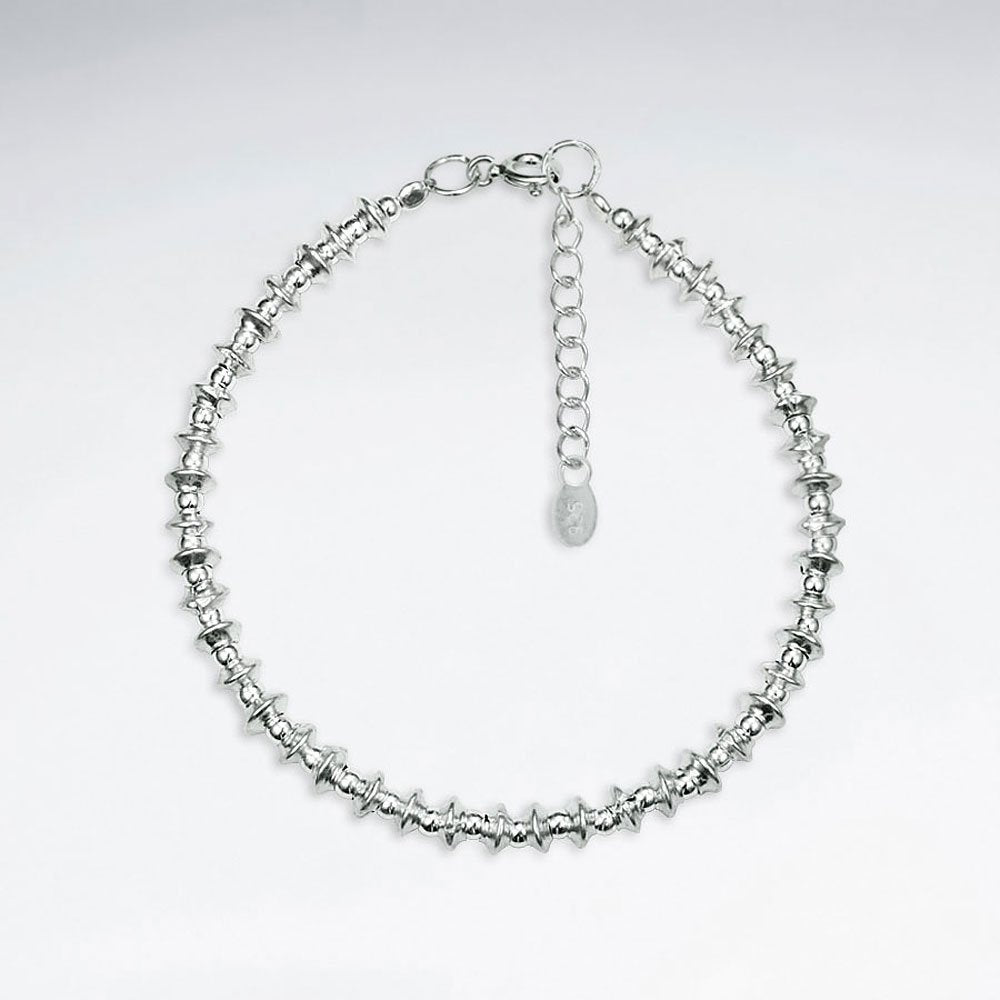 7" Antique Nugget Silver Bracelet