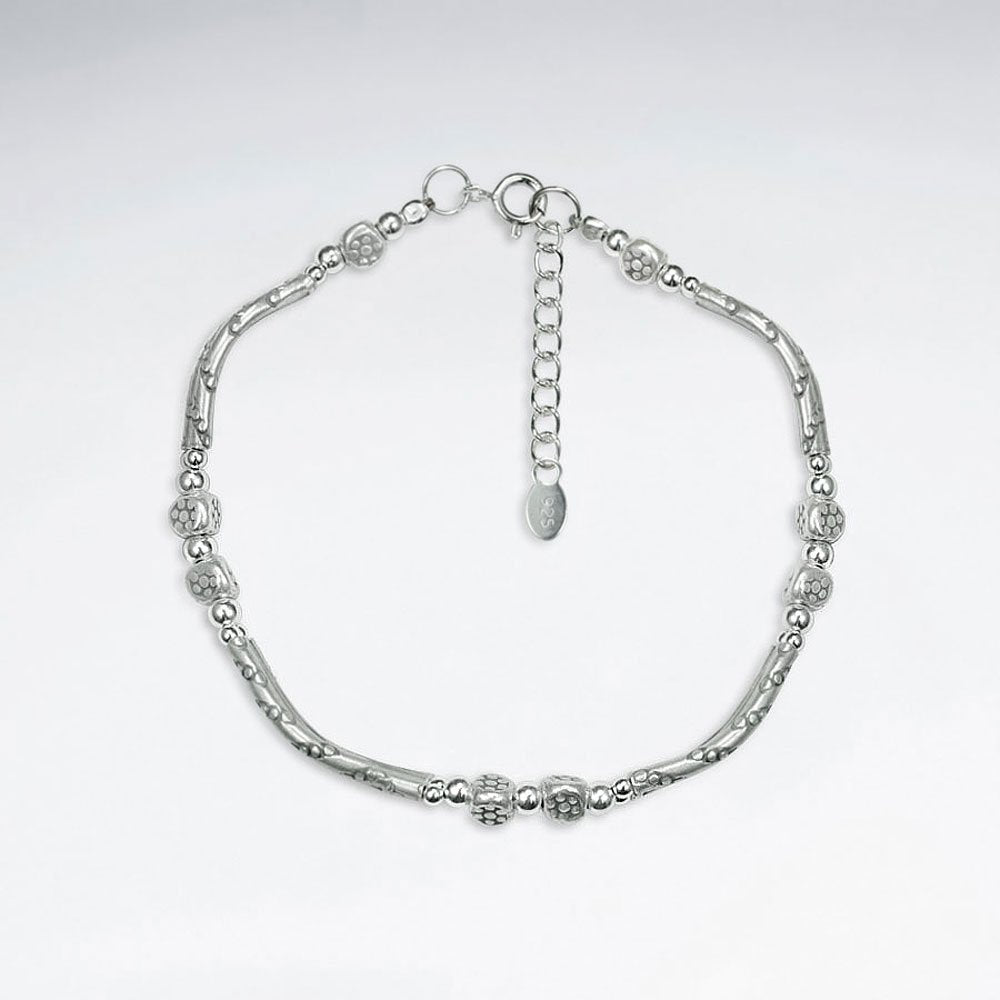 7" Delicate Thai Handmade Silver Petit Charm Bracelet
