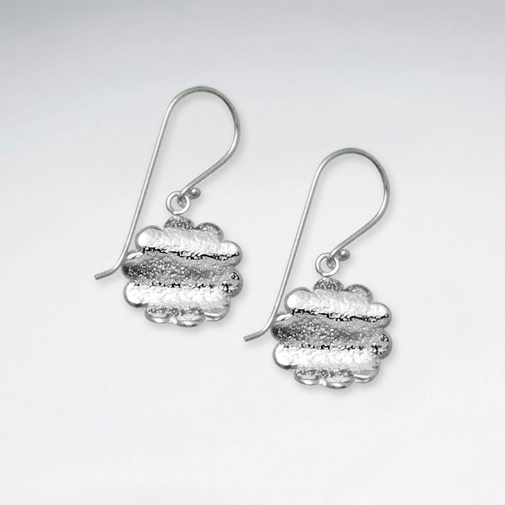 Silver Flower Inspired Dangle Earrings