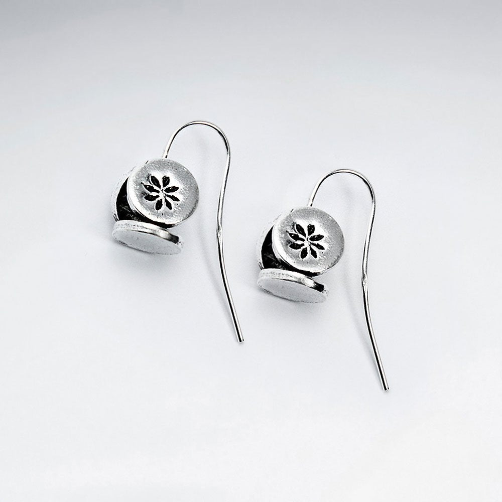 Square Dice Inspired Hook Earrings