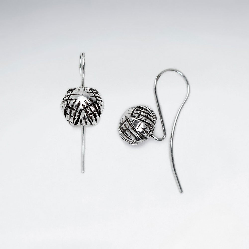 Oxidized Silver Modern Bloom Inspired Earrings