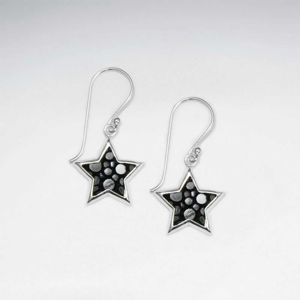 Pink Star Stingray Dangling Silver Earring