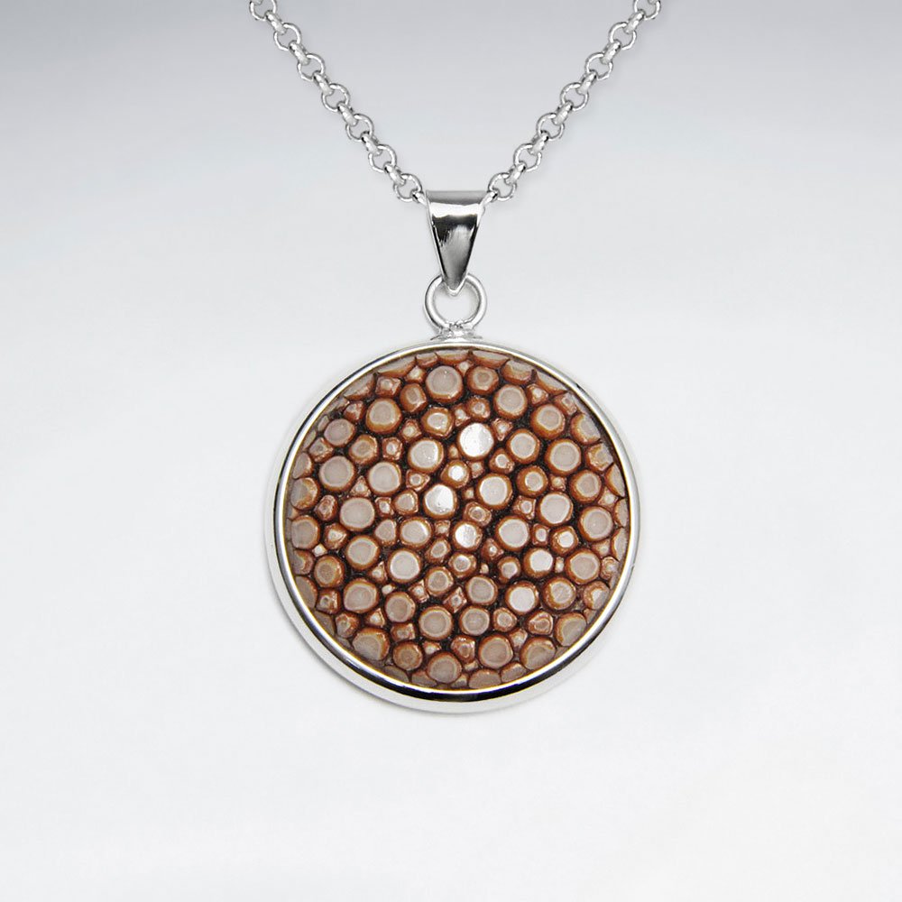 Tea Round 23 mm Stingray Silver Pendant