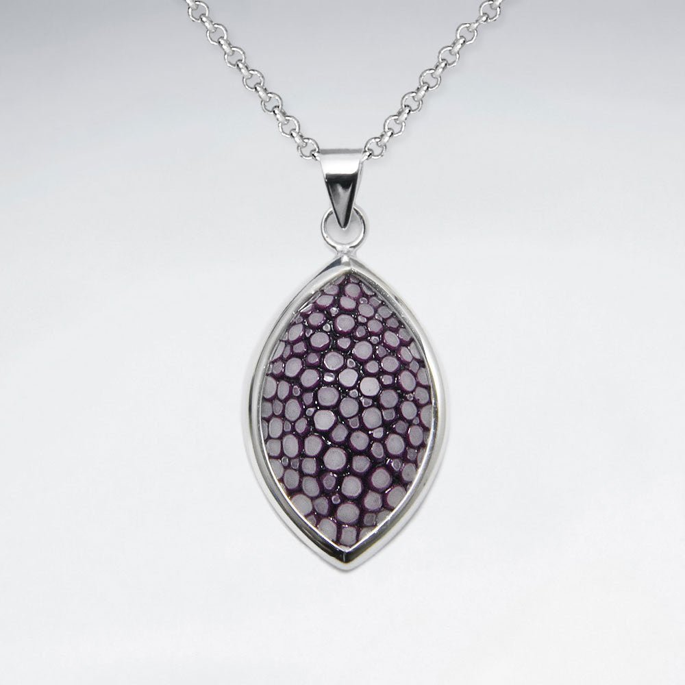Light Green Stingray Marquise Dangling Silver Pendant