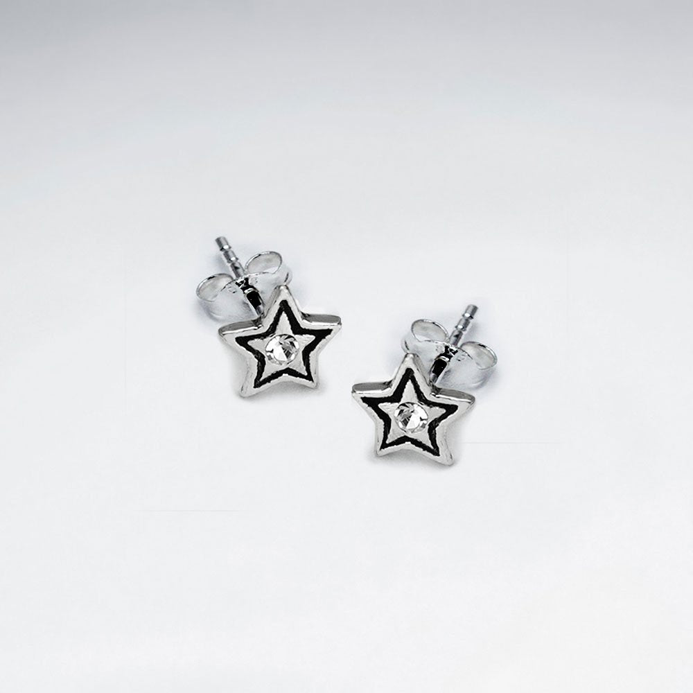 Star Enamel Stud Earring