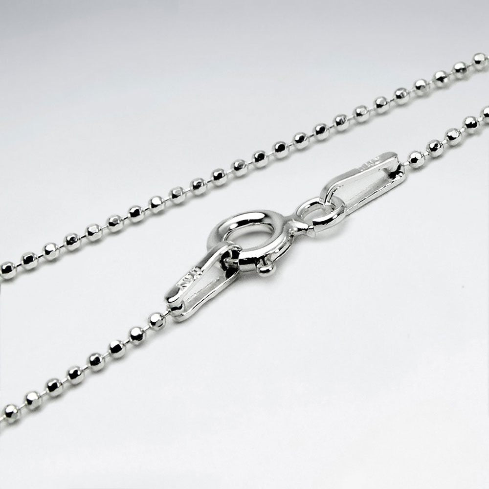 Ball Diamond Cut 925 Silver Chain
