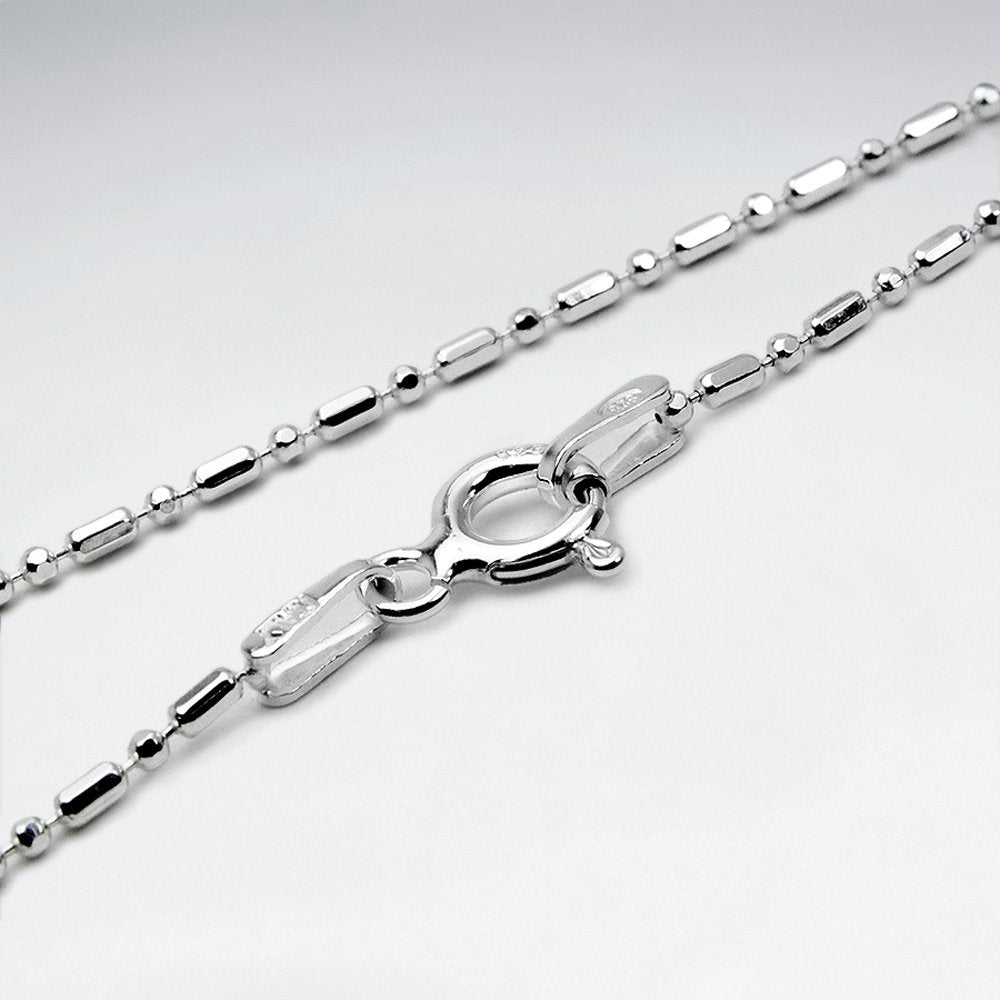 Mixed Ball Diamond Cut 925 Silver Chain