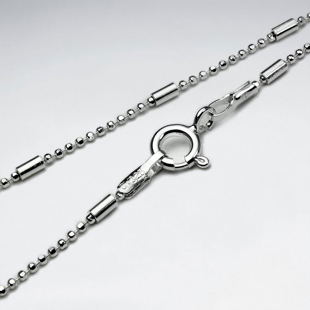 Mixed Ball Diamond Cut 925 Silver Chain