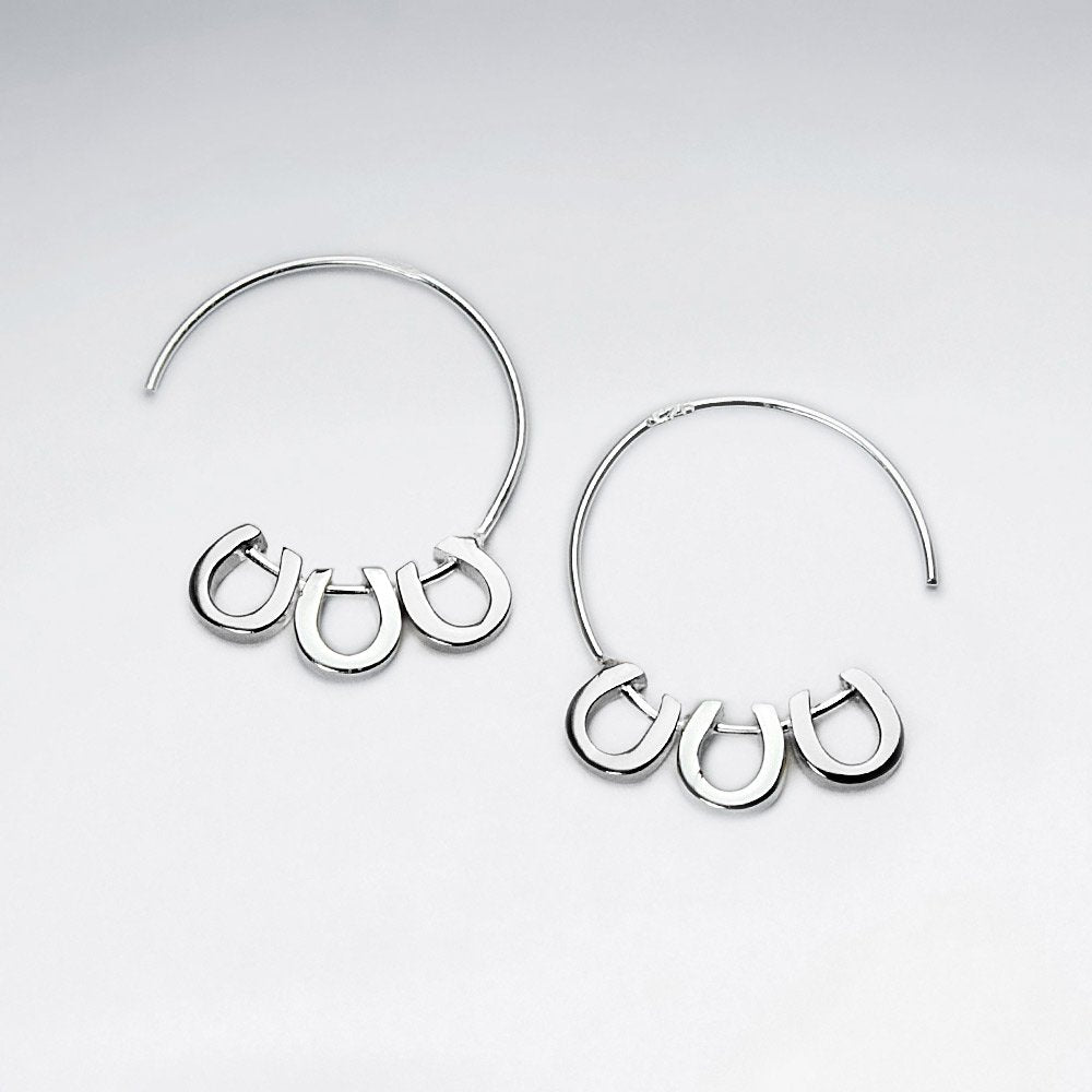 Good Luck Horseshoe Half Hoop Earrings