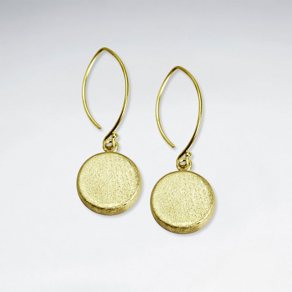 Circle Dangle Drop Button Earrings in Sterling Silver