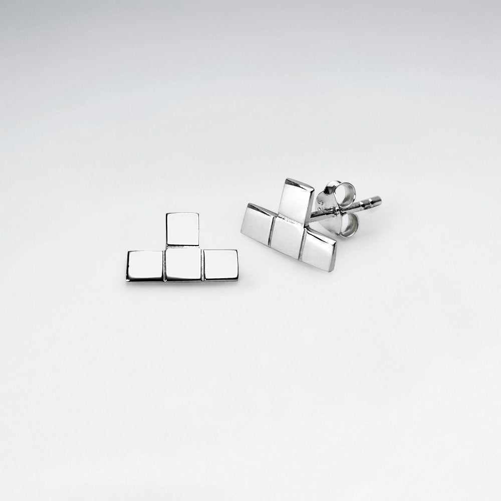 Sterling Silver Geometric Stud Earrings