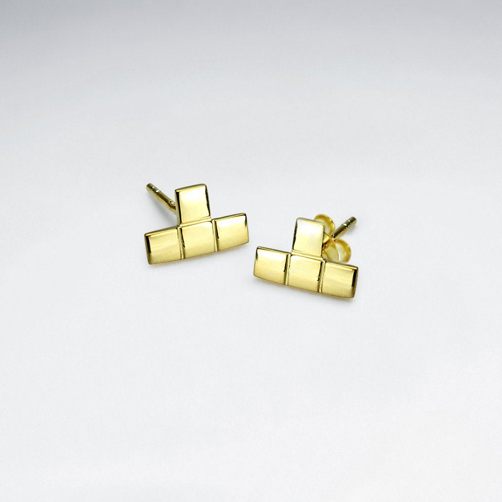 Sterling Silver Geometric Stud Earrings