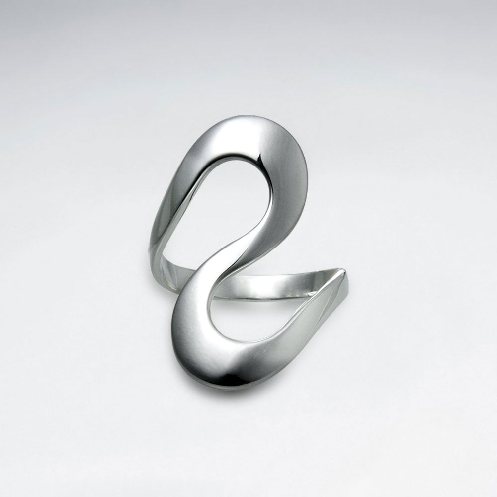 925 Sterling Silver Curved  Ring