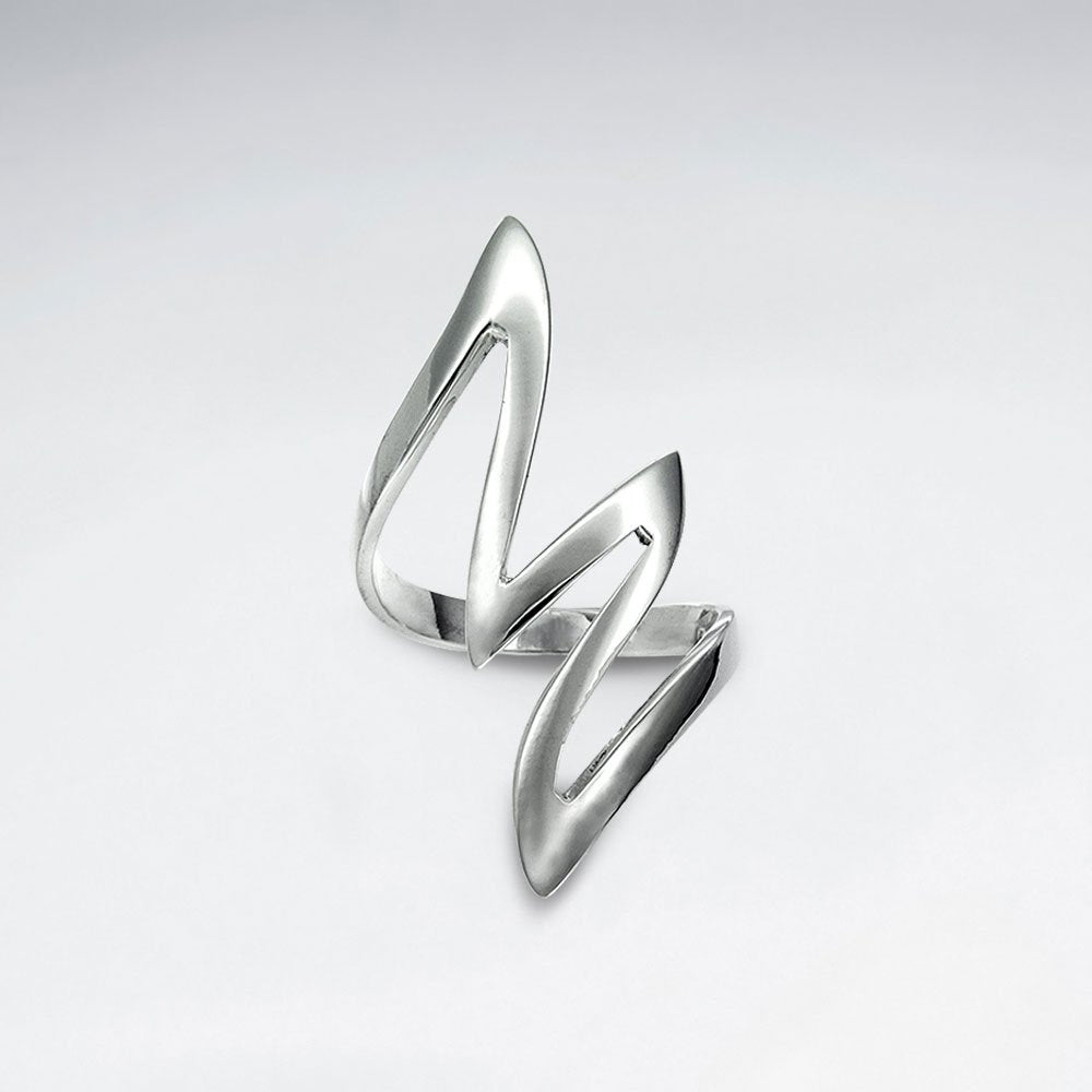 925 Sterling Silver Curved  Ring