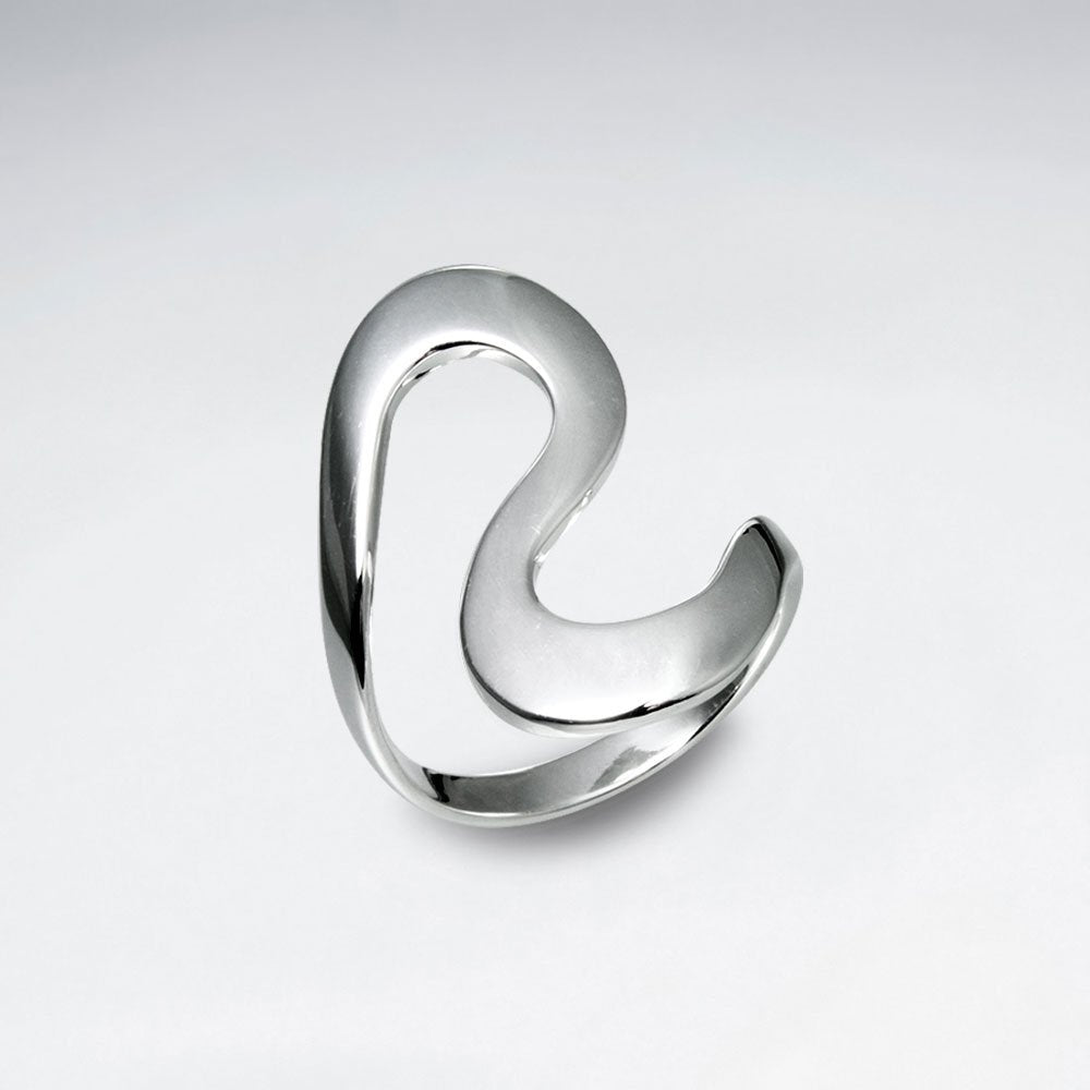 925 Sterling Silver Curved  Ring