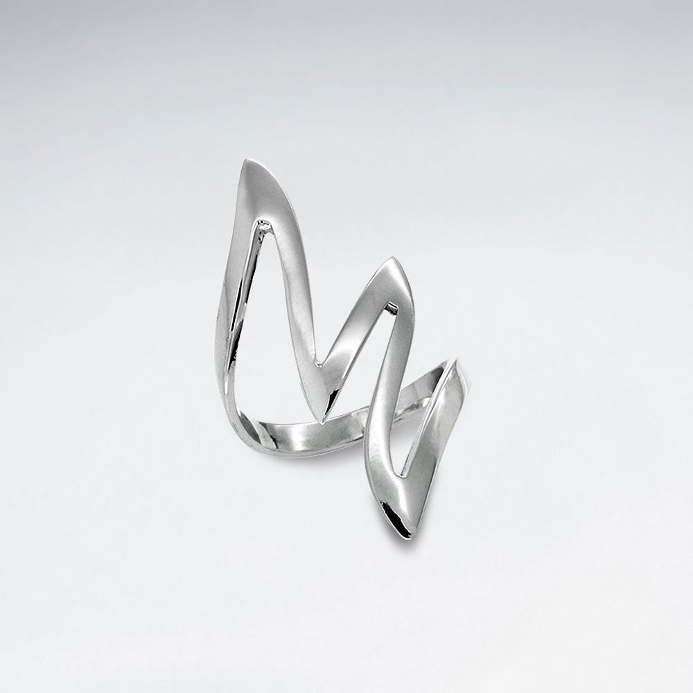 925 Sterling Silver Curved  Ring