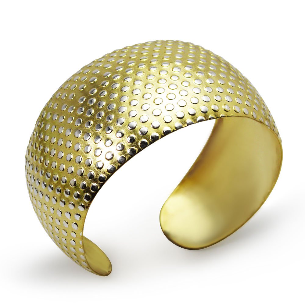 Two-Tone Dappled Champagne and Conversation Statement Bangle