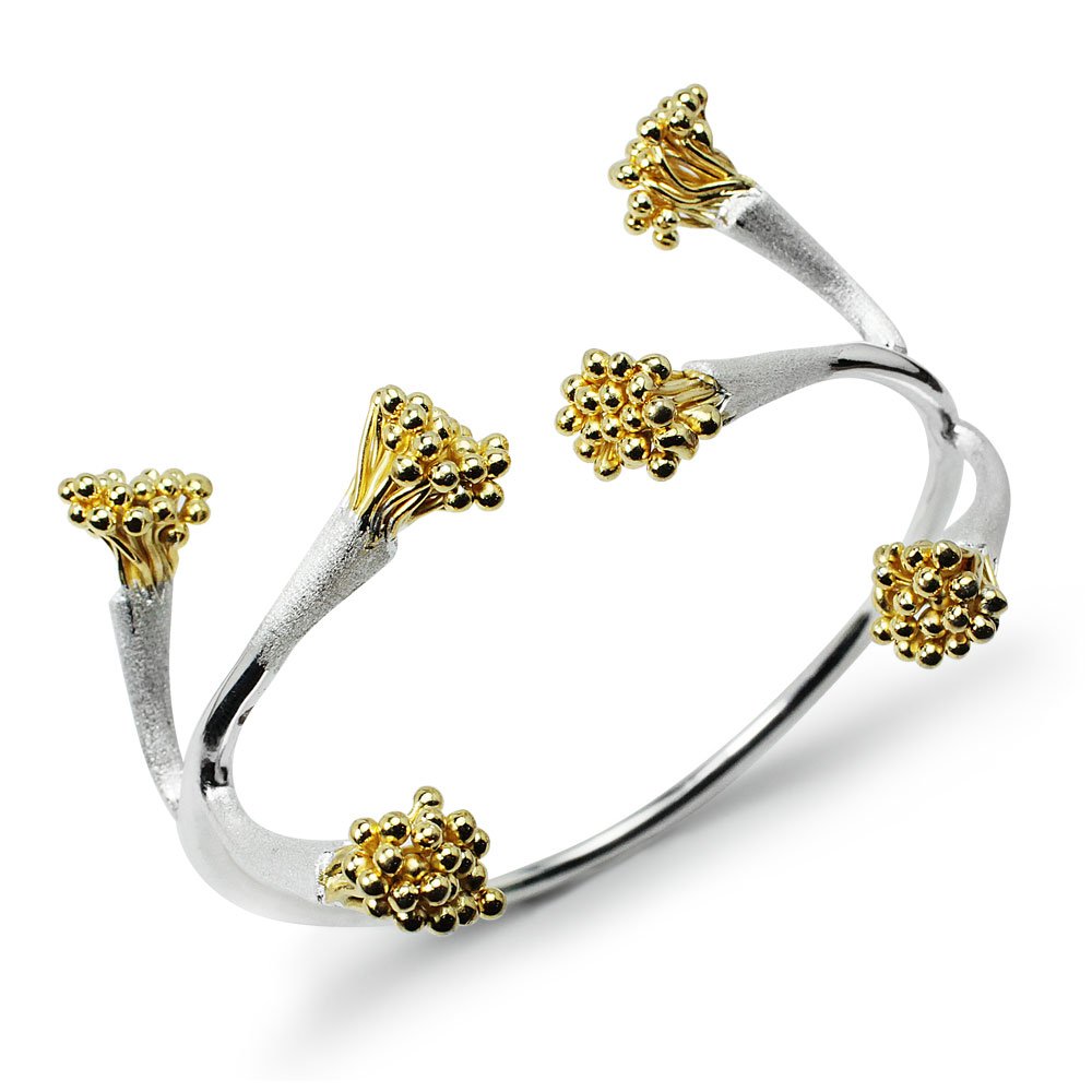 Two-Tone Corymb Cluster Two Toned Bangle