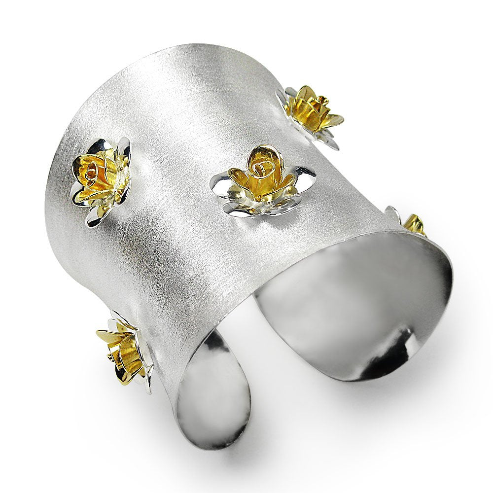 Two-Tone Floral Inspired Dimensional Bangle