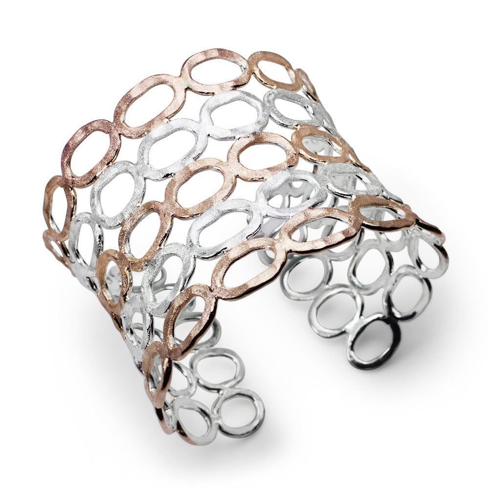 Two-Tone Sterling Silver 'Genie Cuff' Bangle