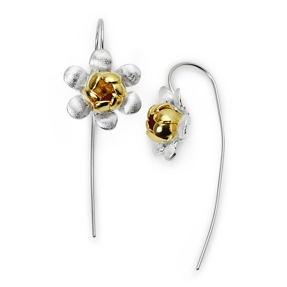 Two-Tone Couture Flower Blossom Earrings