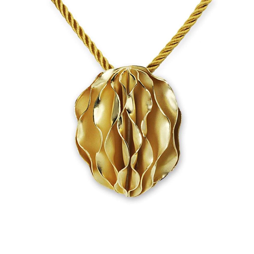 Gold Tone Sterling Silver Carambola Pendant