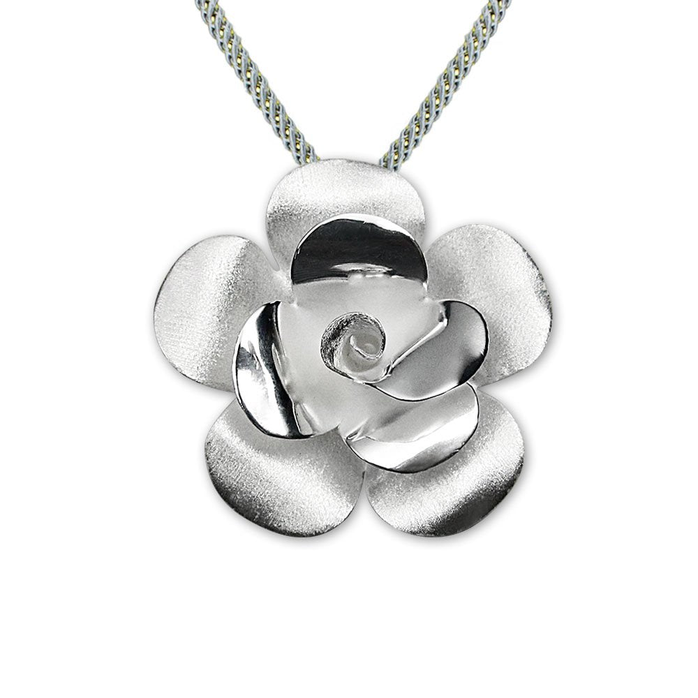 Two-Tone Floral Splendor Five Petal Pendant