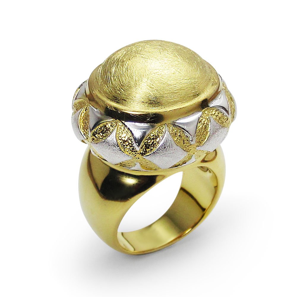 Two-Tone Sensational Silhouette Statement Ring in Sterling Silver