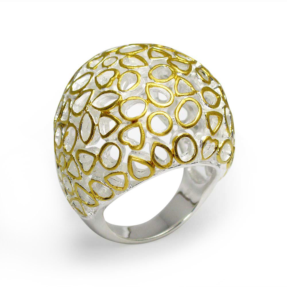 Sterling Silver Filigree Puff Ring