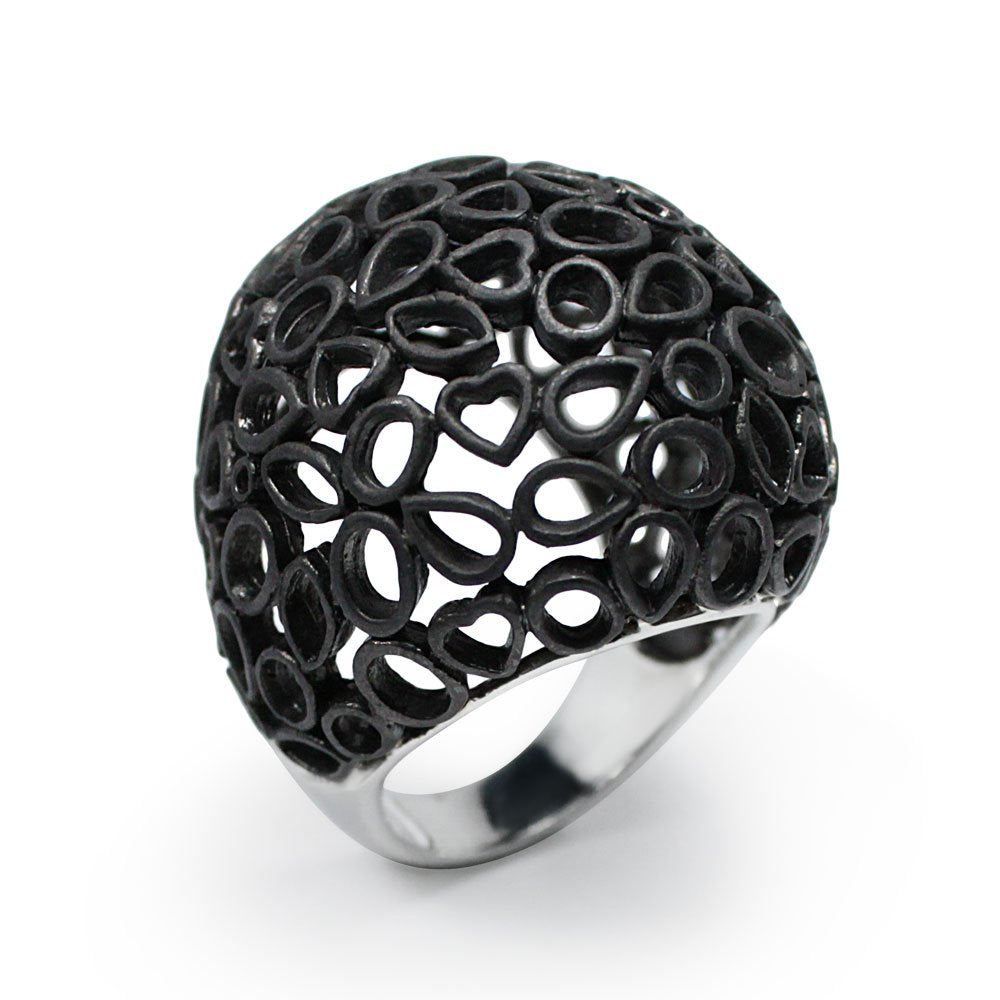 Sterling Silver Filigree Puff Ring