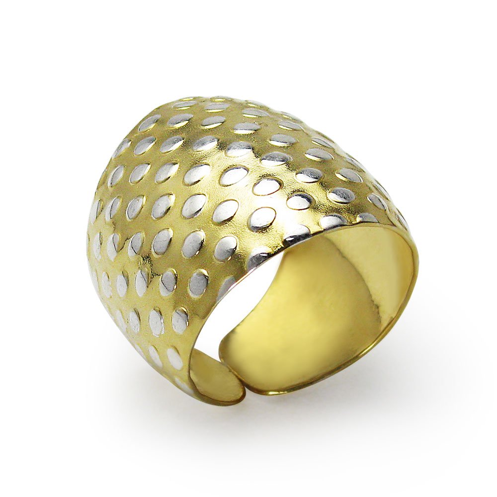 Handmade Golden Dot Ring in Sterling Silver