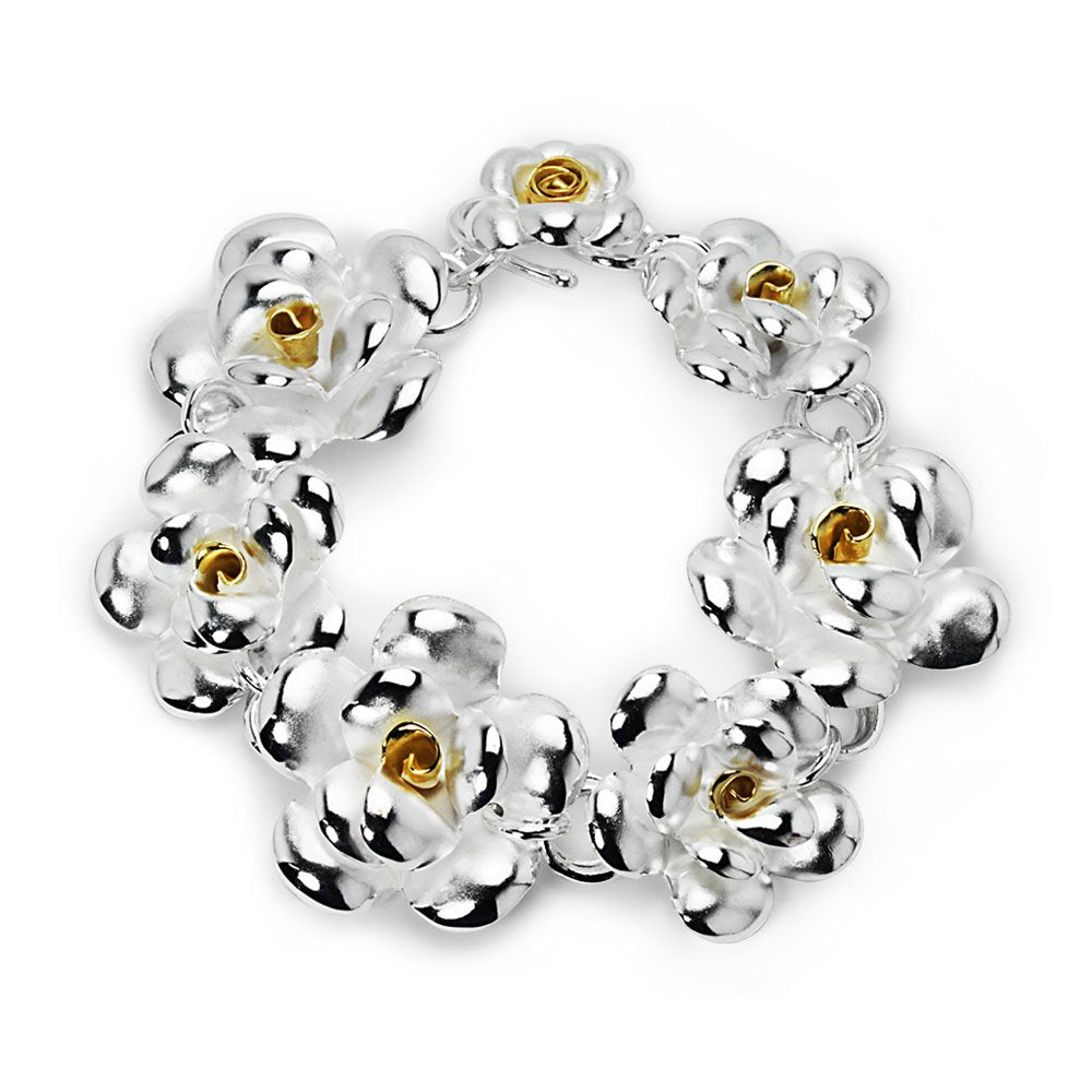Sterling Silver Flower Wreath Bracelet