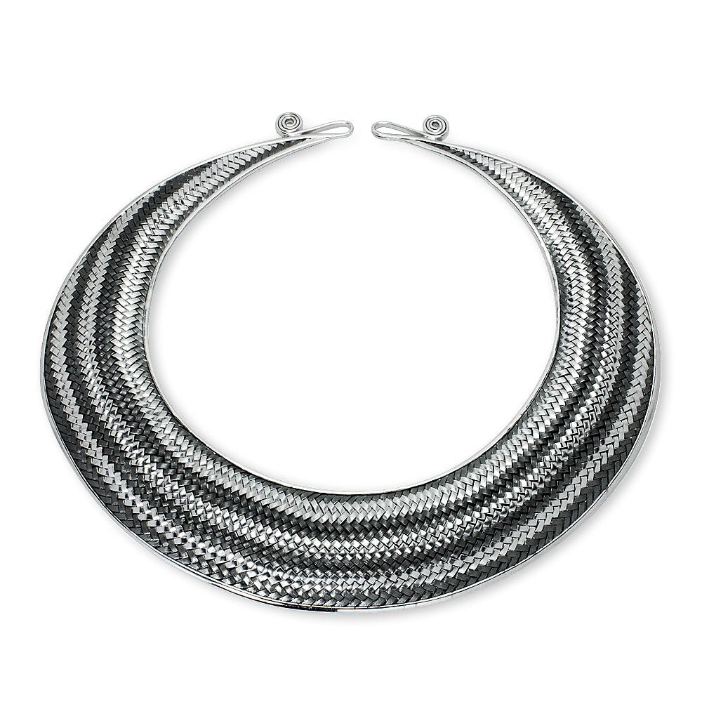 Covet Sterling Silver Basket-Weave Necklace