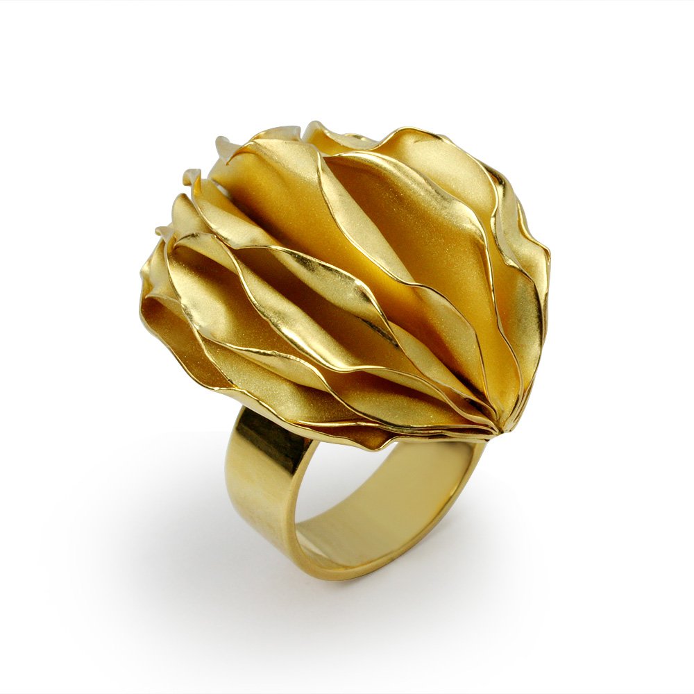 Gold Tone Sterling Silver Carambola Ring