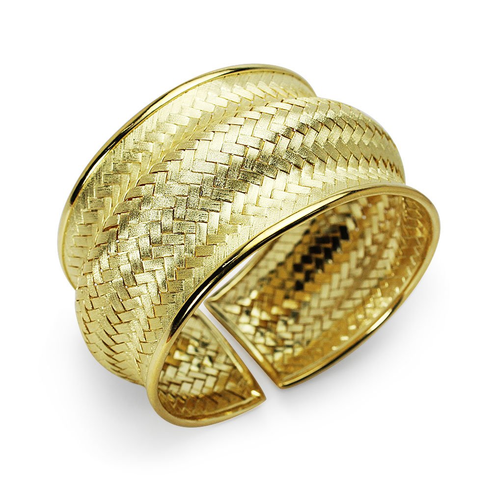 Styling Goddess Sterling Silver Basket Weave Cuff Bracelet