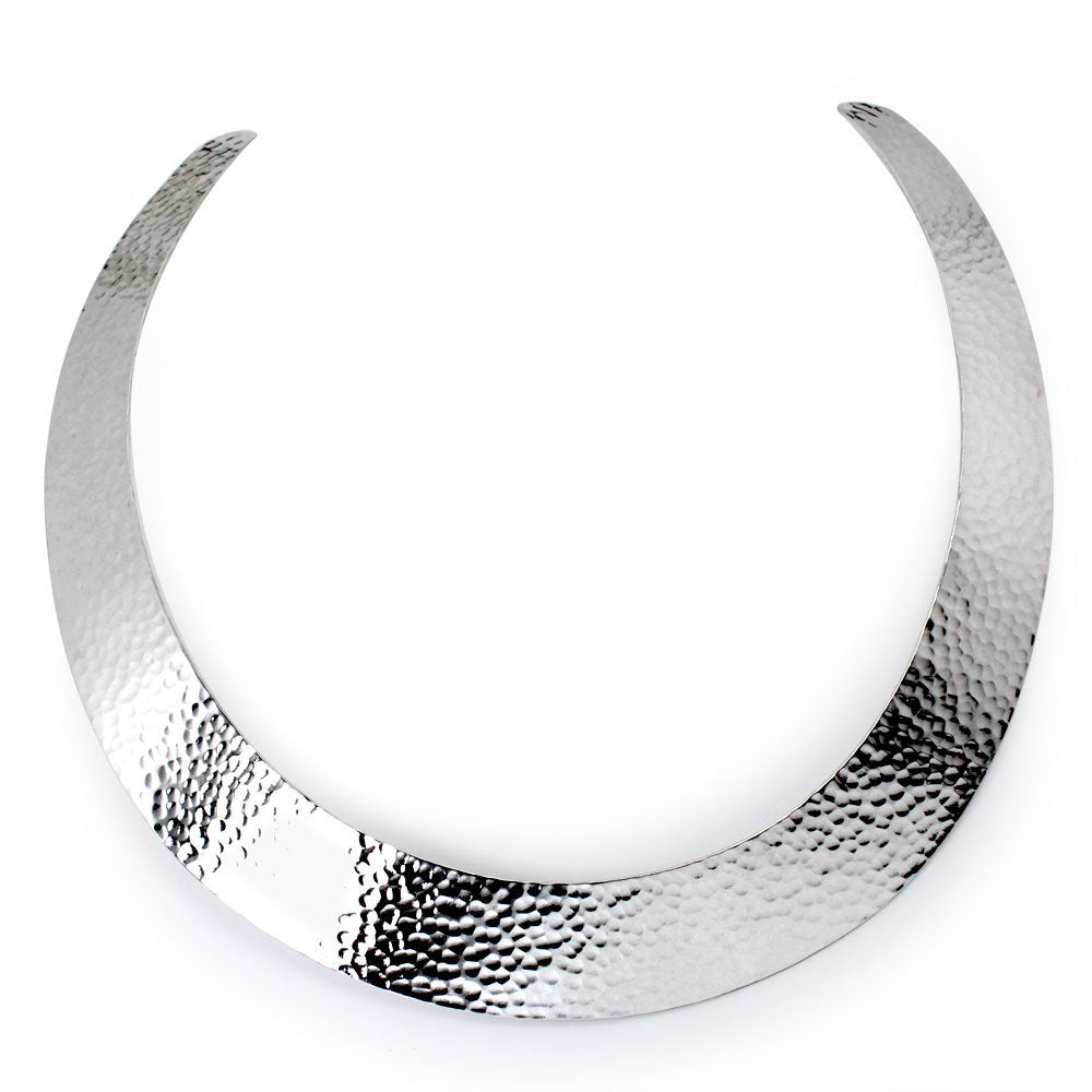 Sophisticate Hammered Detail Sterling Silver Necklace
