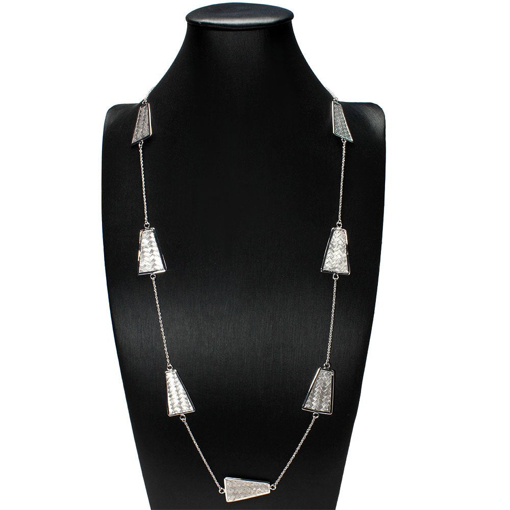 True Cravings Collection Multi Charm Sterling Silver Trapezoid Statement Necklace