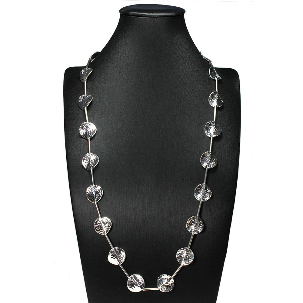 High Polish Hammered Sterling Silver Necklace