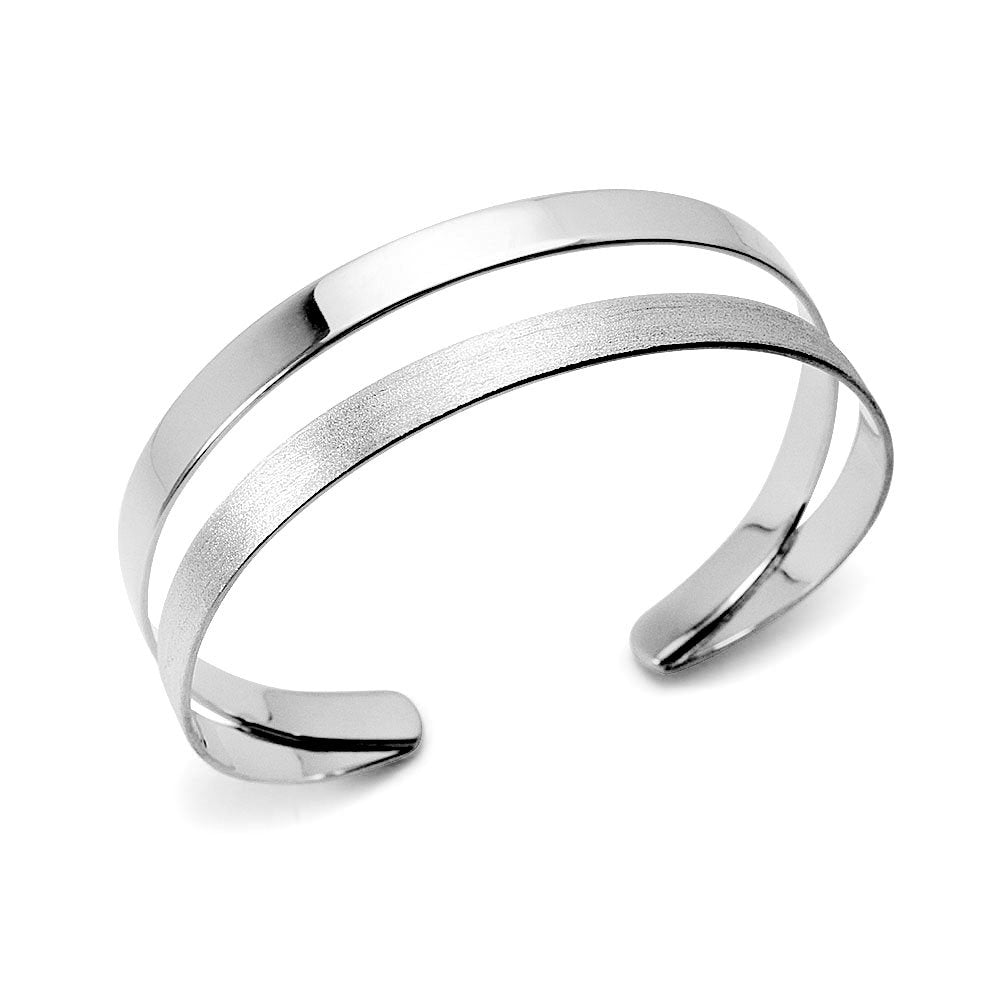 Double Band Tapered Open Cuff Bangle