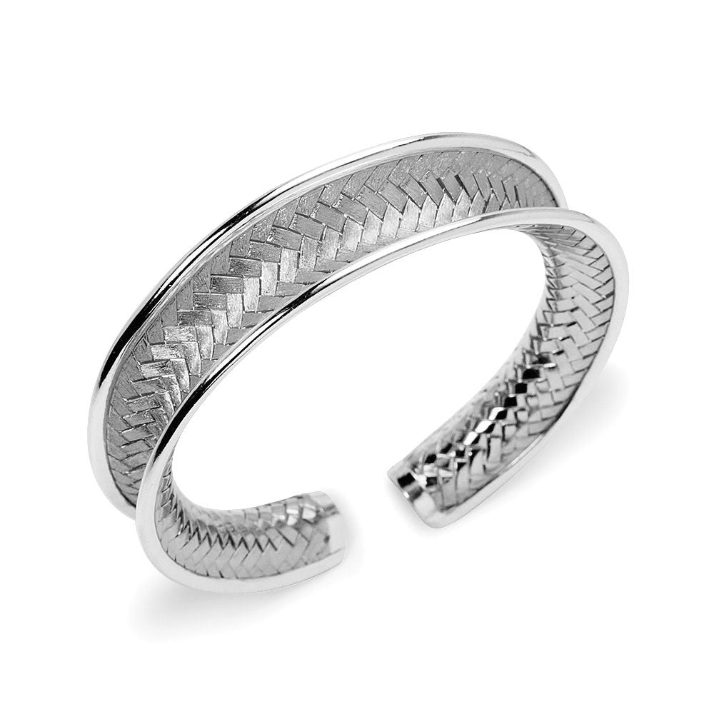 Signature Basket Wave Open End Bangle