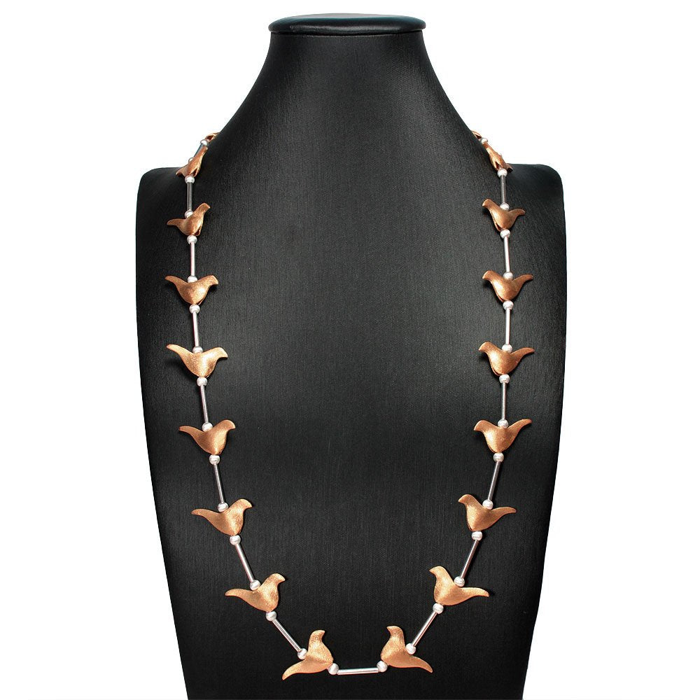 Bird Silhouette Charm Drape Necklace