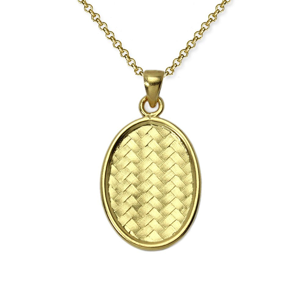 Dreamers Teardrop Basket Weave Pendant in Sterling Silver