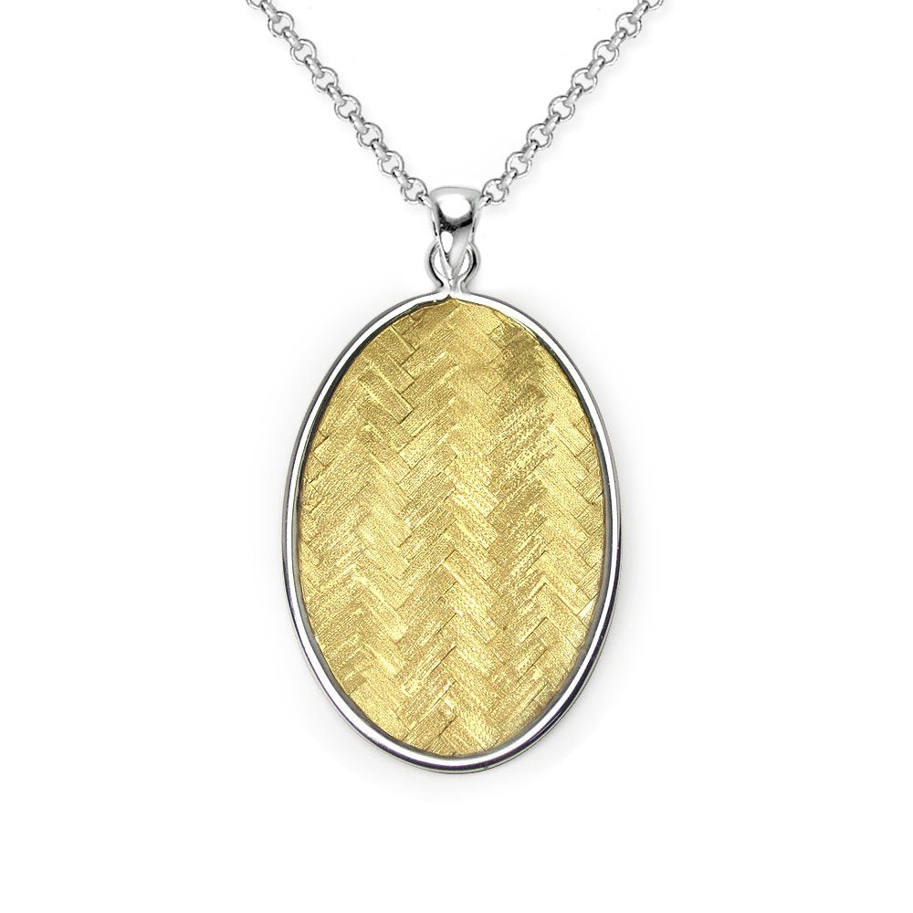 Harmony Hues Oval Basket Weave Pendant