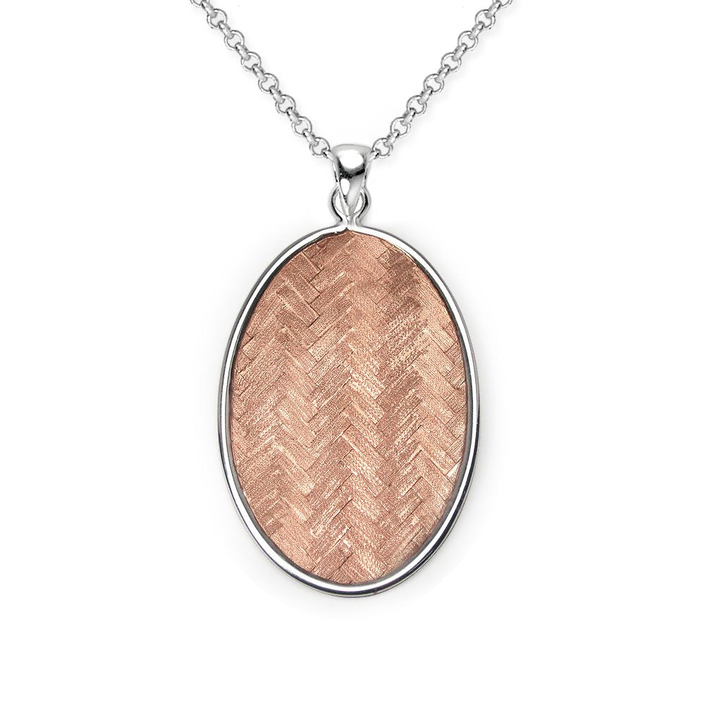 Harmony Hues Oval Basket Weave Pendant