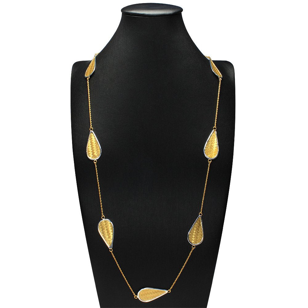 True Cravings Collection Multi Charm Sterling Silver Marquise Teardrop Silhouette Necklace
